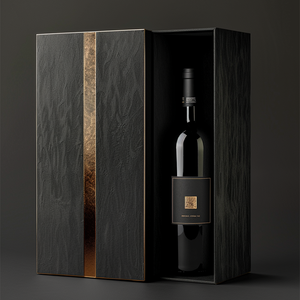 Caja de Regalo de Lujo Portátil Azul y Roja de Alta Calidad con Logotipo Personalizado para una Sola Botella de Vino o Licor, para Empacar Botellas de Vino o Champaña - Product Image 5