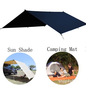 Bâche de camping imperméable Woqi 305x365 cm, carrée, en nylon, pour protection solaire extérieure et installation de tente - Product Image 1