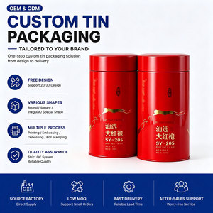 Caja de lata roja personalizada al por mayor para té, lata de metal hermética de 100ml, embalaje para pastel de <span class=keywords><strong>aerosol</strong></span>, comida, caramelo, almacenamiento de Chocolate, Bebidas - Product Image 1
