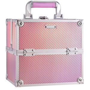 Aluminum Cosmetic <b>Case</b> Lockable Zipper Large Capacity Portable <b>Makeup</b> Storage Box Candy Pattern for Travel Studio Beauty <b>Case</b> - Product Image 2