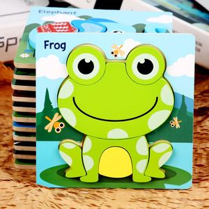 Nouveaux jeux éducatifs en bois 2026, jouets d'apprentissage Montessori pour enfants, puzzle 3D animaux de dessin animé pour enfants unisexes - Product Image 2