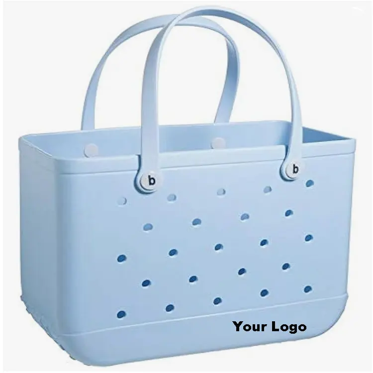 Wholesale Eva Large Capacity Custom Jelly Silicone Tote Bag Trend Summer Bogg Fashion Waterproof Bag For Women
