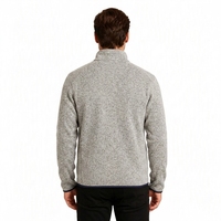 Veste polaire zippée pour homme en maille chinée, col montant, pull polaire, vêtement d'extérieur, logo personnalisé OEM ODM pour usage professionnel, décontracté ou quotidien
