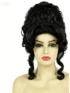 Peluca Victoriana para Disfraz Rococó, Peluca del Siglo XVIII, Cabello Barroco, Peluca Vintage de Reina con Rizos Altos, <span class=keywords><strong>Pelucas</strong></span> Sintéticas para Disfraces - Product Image 4