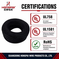 Fil chauffant haute température HONGPAI UL1332 14AWG, isolé FEP, cuivre étamé, 300V, résistant aux acides/aux huiles, RoHS UL758 UL1581, usine OEM