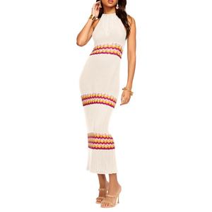 Robe crayon moulante sans manches pour femme, haute qualité, été 2023, écologique, tissée, motif uni, style streetwear naturel - Product Image 1