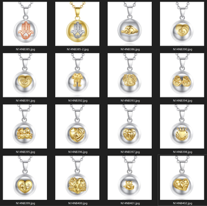 Collier pendentif sonnette d'harmonie en argent sterling, appelants d'anges - Product Image 5