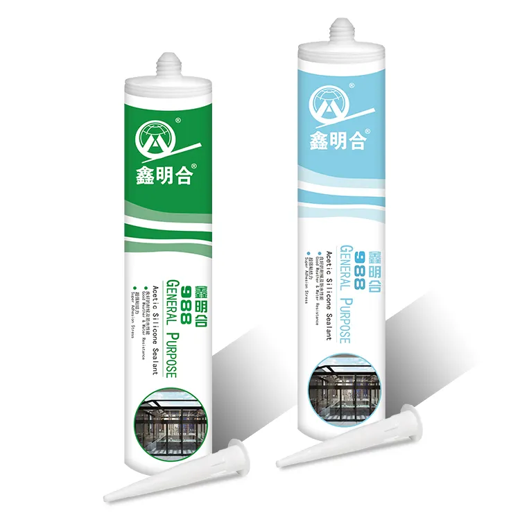 MH988 Mastic acide à durcissement rapide gp rtv acétique acétoxy étanche sanitaire blanc mastic silicone transparent fournisseurs de haute technologie