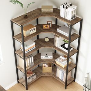 Libreria ad Angolo a 5 Ripiani con Spazio di Archiviazione, Fornitore di Fabbrica all'Ingrosso - Product Image 3