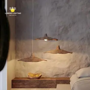 LUMIND 2023 nueva decoración del hogar japonés wabi-Sabi cemento irregular luces colgantes lámpara muebles de sala de estar luz LED Hotel antiguo