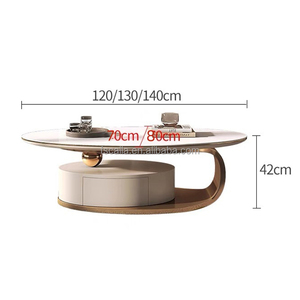 <span class=keywords><strong>Tavolino</strong></span> da caffè moderno in stile americano, popolare <span class=keywords><strong>per</strong></span> il soggiorno, con piano in ardesia e mobiletto, tavolo da tè ovale di lusso <span class=keywords><strong>per</strong></span> <span class=keywords><strong>divano</strong></span> - Product Image 6