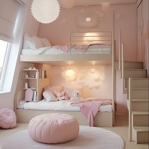 <span class=keywords><strong>Lit</strong></span> <span class=keywords><strong>superposé</strong></span> pour enfants en bois massif, style princesse, moderne, écologique, durable, <span class=keywords><strong>hauteur</strong></span> réglable, pour chambre d'enfants, offre spéciale - Product Image 1