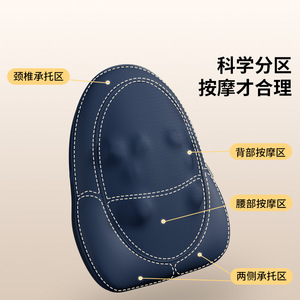 Coussin de massage à double zone avec chaleur et pétrissage pour le cou, le dos et la taille, rechargeable par USB 1101 - Product Image 4