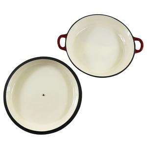 <span class=keywords><strong>Casserole</strong></span> peu profonde en fonte émaillée / Poêle <span class=keywords><strong>à</strong></span> <span class=keywords><strong>paella</strong></span> avec couvercle - Compatible four - Product Image 4