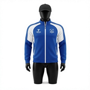 Premium 280 GSM Polyester Interlock Field Hockey Training Pullover <b>Hooded</b> <b>Fleece</b> <b>Jacket</b> Blue White Solid Custom Heat Transfer - Product Image 1