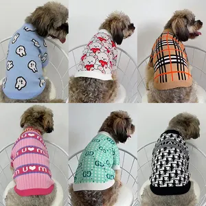 OEM/ODM Custom Dog Cardigan Fleece Sweater Dog Fleeced Cat Knit Sweater Cartoon Puppy Teddy Pet Sweater Wholesale