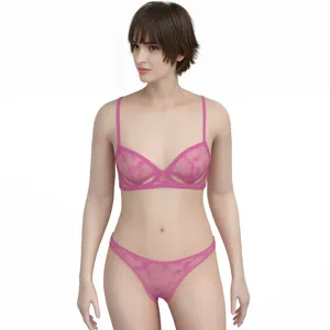 Heißer sexy BH und Höschen-Set G-String Damenunterwäsche-Set Push-Up Damen-BH und Höschen-Sets