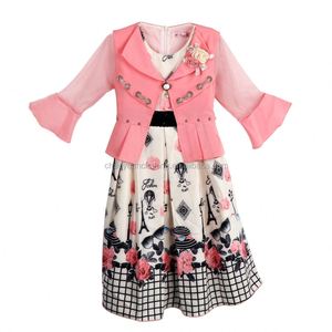 Vestido de Verano para Niñas Musulmanas Elasali, Nuevo Modelo OEM, Elegante, con Mangas Abullonadas, Chaleco con Flores, Ropa para Niñas de 10 Años, Alta Calidad - Product Image 1