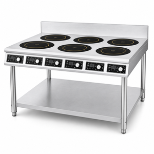 Commercial Six Head Layered Pot Stove 6 Burner Induction Cooker Stainless Steel Electric Range for Restaurant Kitchen Equipment - Product Image 1