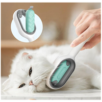 Nouvelle brosse de nettoyage pour animaux de compagnie 2-en-1 avec réservoir d'eau, peigne anti-poils pour chat, brosse de nettoyage portable multifonctionnelle pour animaux