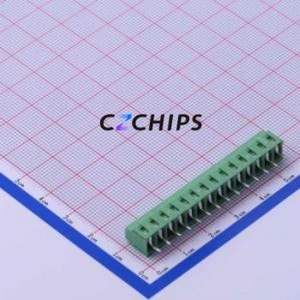 DB125-3.81-14P-GN Screw Terminal Block Through hole Component (THT),P=3.81mm Connector 1x14P 3.81mm Green Through Hole - Product Image 2