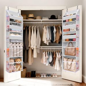 Over The Door Organizer 5 Tier With Mesh Pockets Hanging Storage For Bathroom Bedroom Closet Towels Shirts Shoes - Product Image 6