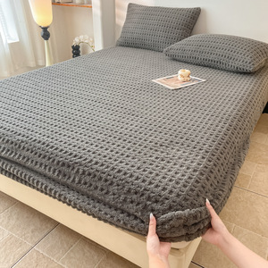 High Quality <strong>Double</strong> Size Bed <strong>Sheet</strong> Bedding Set Thickened Winter Milk <strong>Fleece</strong> 100% Polyester Microfiber <strong>Fitted</strong> <strong>Sheet</strong> - Product Image 5