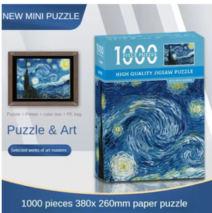 Mini <span class=keywords><strong>rompecabezas</strong></span> <span class=keywords><strong>de</strong></span> 38x26cm, 1000 piezas para adultos, famosa pintura al óleo, <span class=keywords><strong>rompecabezas</strong></span> <span class=keywords><strong>de</strong></span> <span class=keywords><strong>Van</strong></span> <span class=keywords><strong>Gogh</strong></span>, regalo <span class=keywords><strong>de</strong></span> Navidad, juguetes educativos - Product Image 6