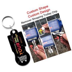 <b>Keychain</b> for Supermarket Shopping Cart Unlock CMYK Printing with Epoxy Keyring - Product Image 1