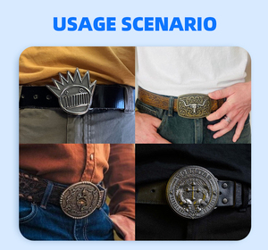 <span class=keywords><strong>Ceinture</strong></span> de cowboy personnalisée en gros pour hommes, avec <span class=keywords><strong>boucle</strong></span> automatique en <span class=keywords><strong>laiton</strong></span> poli, design en alliage - Product Image 5