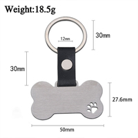 Gantungan Kunci Kulit Bentuk Tulang Anjing dari Baja Anti Karat dengan Cetak UV Warna-warni dan Ukiran Laser, Tahan Lama, untuk Grosir Fesyen