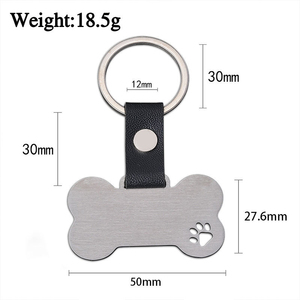 Llavero de Acero Inoxidable con Hebilla de Cuero en Forma de Hueso de Perro, para Grabado Láser y Impresión UV a Color, Resistente y de Moda, Venta al por Mayor - Product Image 2