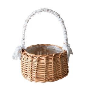 Flower <b>baskets</b> for flower girls, wedding hand-held ornaments, living room flower arrangements, fresh flowers, floral materials, - Product Image 5
