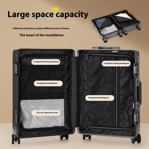 Valise moderne à cadre en <span class=keywords><strong>aluminium</strong></span> de style dessin animé avec logo personnalisable Roues pivotantes Valise à bagages à main en PC de voyage de l'usine - Product Image 5