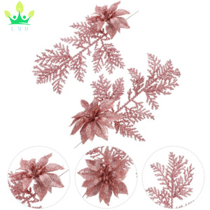ต้นปาล์มเทียมประดับต้นปาล์มดอกไม้เล็กๆประดับผงแวววาวสีทอง - Product Image 2