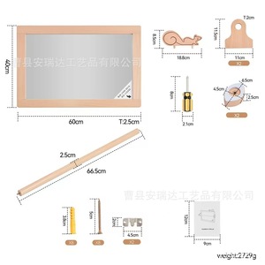 Espejo Montessori de madera maciza con riel para bebés que aprenden a ponerse de pie y explorar de forma segura - Product Image 5