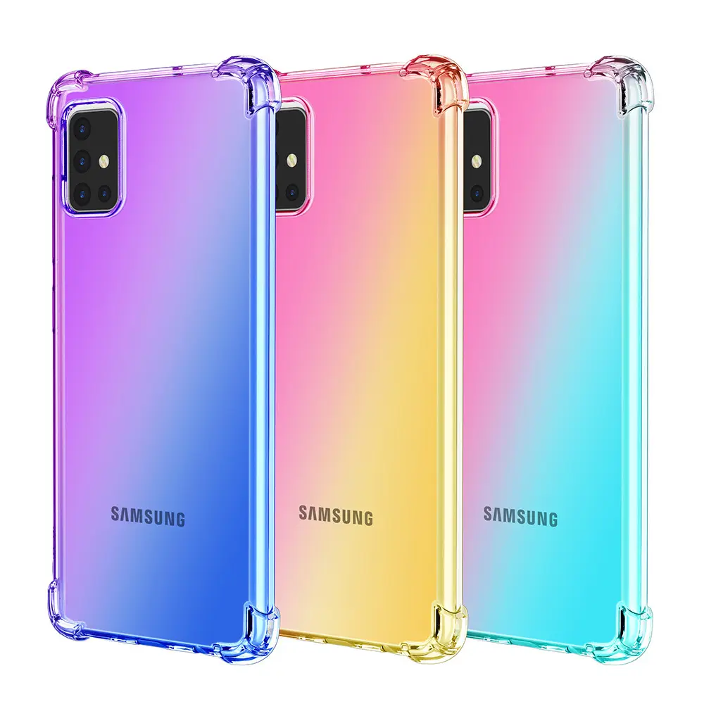 Funda sarung ponsel untuk Galaxy A13 5g, dua warna gradien A23 A12 silikon warna gradien untuk Samsung S24