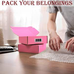 Embalaje de correo de cartón corrugado cosmético de color rosa personalizado, productos de belleza, caja de envío postal con diseño de logotipo - Product Image 5