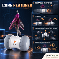 Jouet interactif intelligent pour chat avec plume pour l'exercice et le jeu des animaux de compagnie en intérieur, OEM ODM, marque privée, vente en gros et au détail PawGlobe