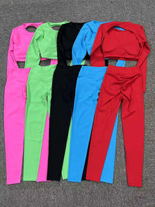 Traje más nuevo personalizado, ropa para correr, manga larga, ropa deportiva para motorista, conjunto de 2 Uds de Yoga para mujer, conjunto de ropa activa para gimnasio y Fitness - Product Image 3