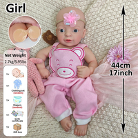 Réaliste en silicone Reborn Baby Doll 17 pouces Les filles peuvent tenir une vraie sucette Filles Approvisionnement d'usine Peau douce Qualité d'exportation