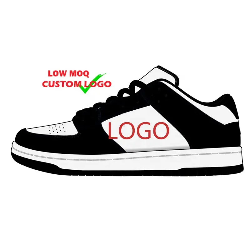 Custom Sneakers Manufacture Latest Sport Breathable Leather Made Mens White Flat Sneakers Black Casual Shoes For Men And Women
