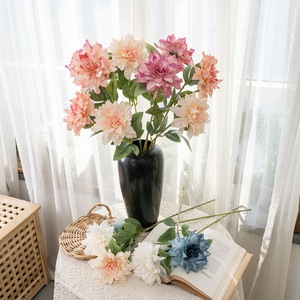 O-X960 Bán Buôn Duy Nhất Dài Thân Cây Thược Dược Nhân Tạo Hoa Trắng Màu Hồng Lớn Lụa Hoa Thược Dược Giả Cho Đám Cưới Nhà Trang Trí - Product Image 1