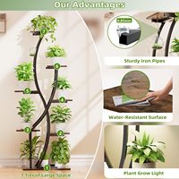 Prix d'usine Nouveauté 2026 Étagère à fleurs et support pour plantes parfumées en métal et bois à 6 niveaux pour intérieur et extérieur avec éclairage de culture