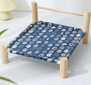 Venta caliente cama de verano para mascotas Material de lino de algodón natural con hamacas de espuma viscoelástica para gatos camas para perros - Product Image 6