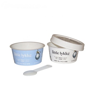 4Oz desechable 120ml vainilla Eco amigable personalizado PP helado tazas tapa <span class=keywords><strong>y</strong></span> cuchara - Product Image 1