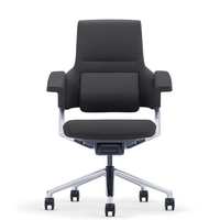 Chaise de bureau de direction en cuir de luxe à dossier haut, design ergonomique, soutien lombaire réglable, fonction pivotante, design moderne