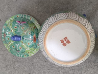 Pot de rangement en céramique Jingdezhen peint à la main avec motif de choy sumai vert, décoration d'intérieur, mariage, écologique, Noël, 1-2L