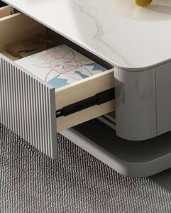 Meuble TV et table basse en ardoise de style crème-Casier de rangement minimaliste moderne pour petit appartement salon maison - Product Image 6