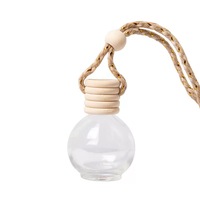 Diffuseur de parfum pour voiture, flacon de 8 ml, à suspendre, avec bouchon en bois noir, huile essentielle